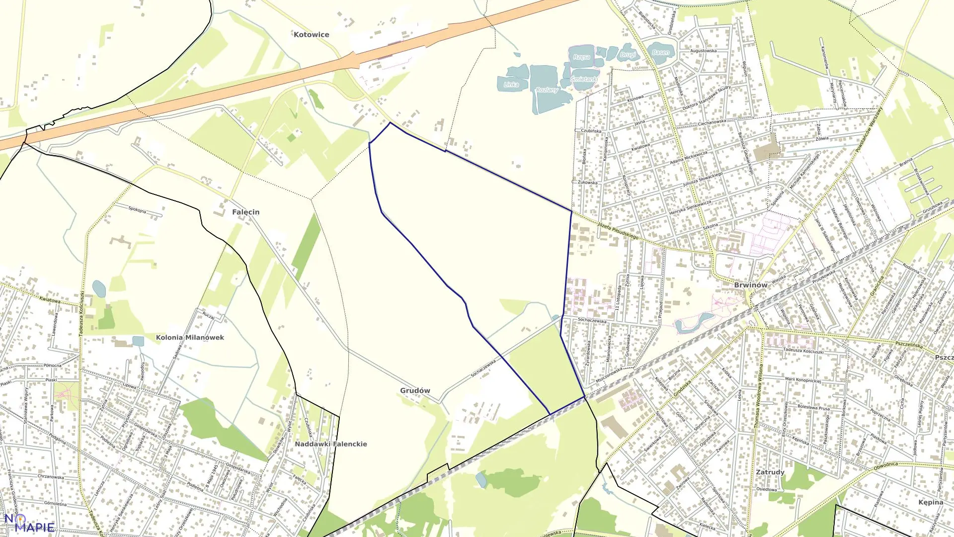 Mapa obrębu 02 w gminie Brwinów