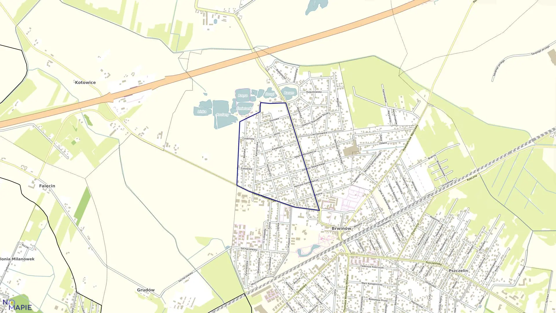 Mapa obrębu 03 w gminie Brwinów