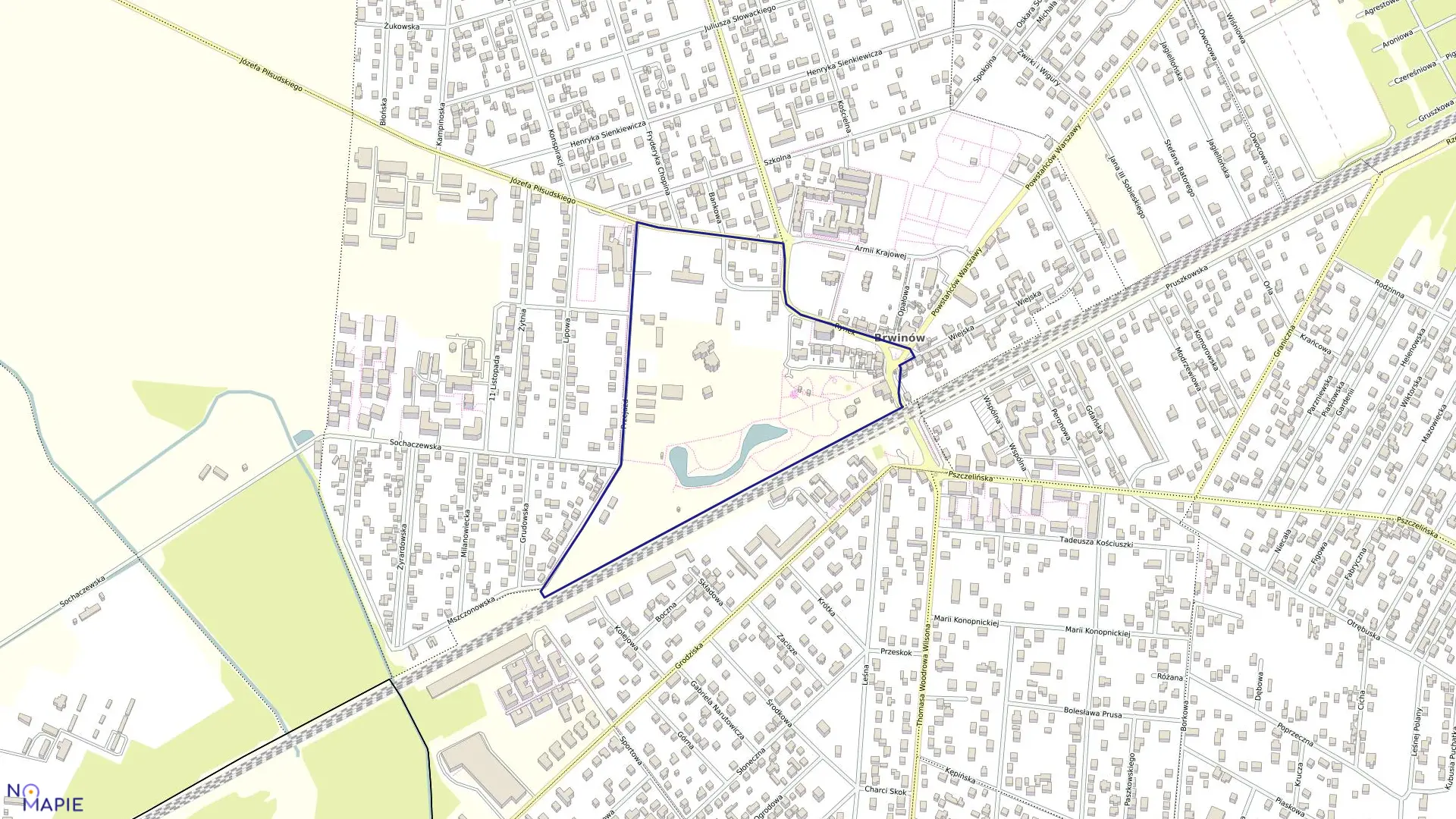 Mapa obrębu 05 w gminie Brwinów