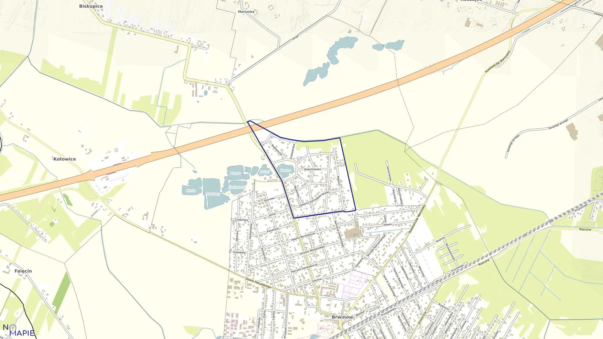Mapa obrębu 06 w gminie Brwinów