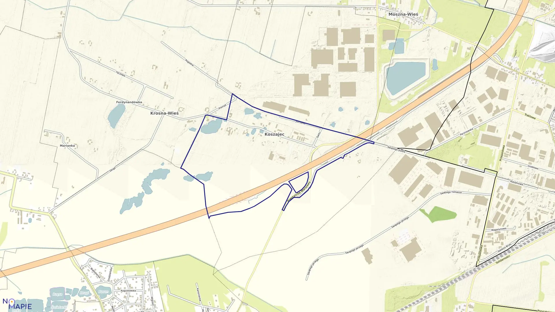 Mapa obrębu KOSZAJEC w gminie Brwinów